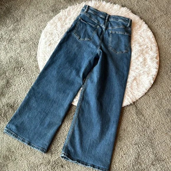 Free People Cropped High Rise Flare Button Fly Jeans - Picture 6 of 6